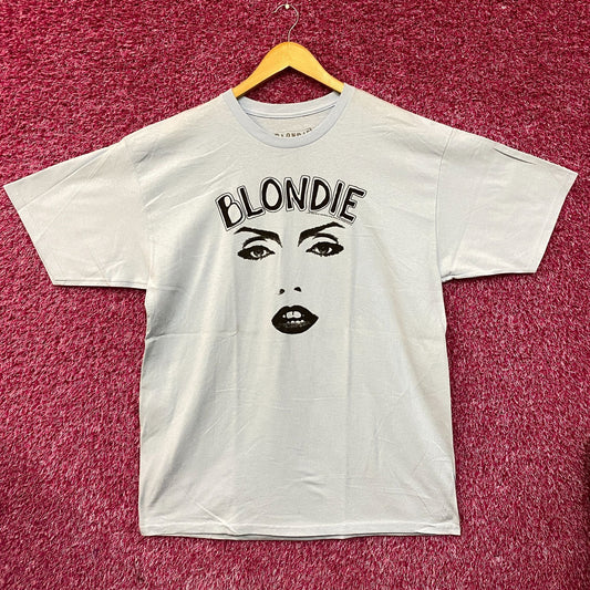 Blondie Parallel Lines Debbie Harry Face T-shirt Baby Blue 1X