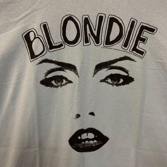 Blondie Parallel Lines Debbie Harry Face T-shirt Baby Blue 1X
