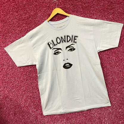Blondie Parallel Lines Debbie Harry Face T-shirt Baby Blue 1X