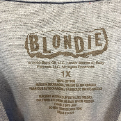 Blondie Parallel Lines Debbie Harry Face T-shirt Baby Blue 1X