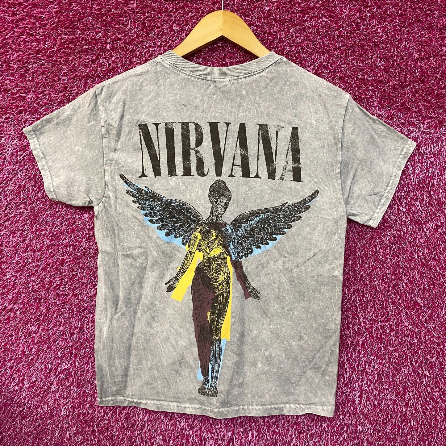 Nirvana In Utero Album Angel Art Outline Grunge Band Tee S