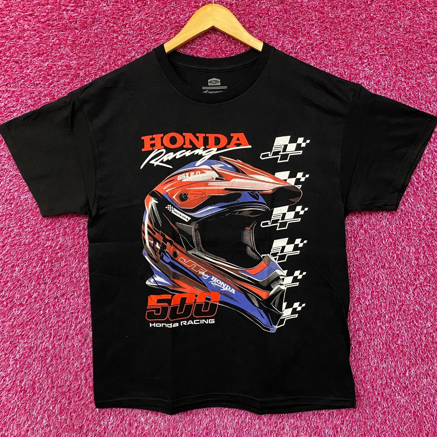 JT Racing x Honda Racing 500 Washed Black T-Shirt Large
