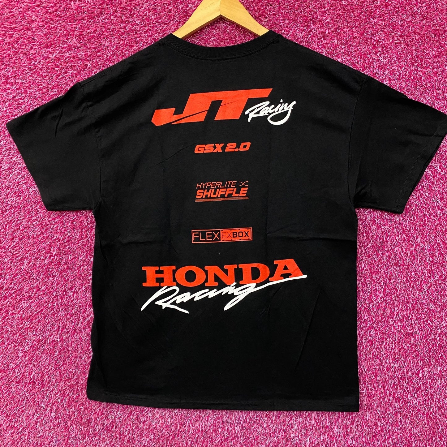 JT Racing x Honda Racing 500 Washed Black T-Shirt Large