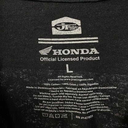 JT Racing x Honda Racing 500 Washed Black T-Shirt Large