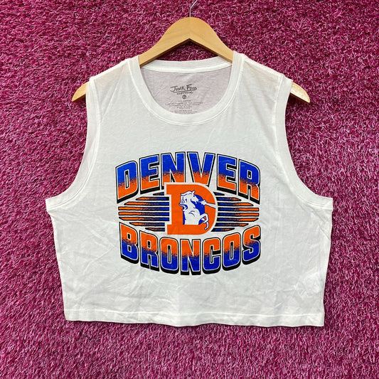 Junk Food Clothing NFL Denver Broncos Sleeveless Cropped T-Shirt XL