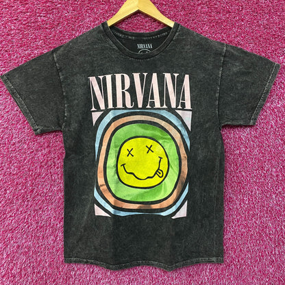 Nirvana Dead Smiley Grunge Band T-Shirt Large