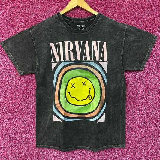 Nirvana Dead Smiley Grunge Band T-Shirt Large