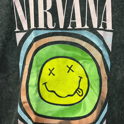 Nirvana Dead Smiley Grunge Band T-Shirt Large