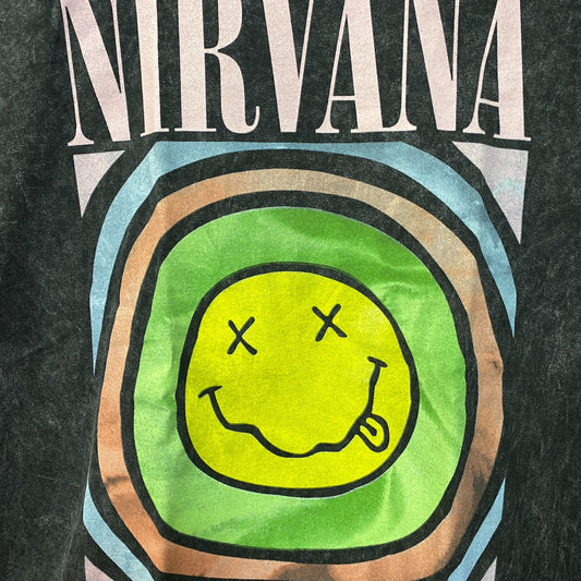 Nirvana Dead Smiley Grunge Band T-Shirt Large