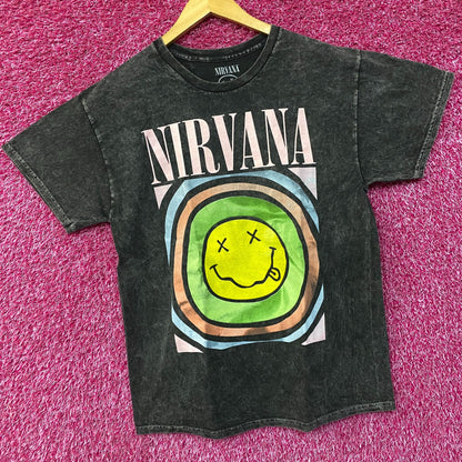 Nirvana Dead Smiley Grunge Band T-Shirt Large