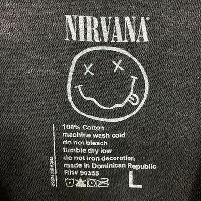 Nirvana Dead Smiley Grunge Band T-Shirt Large