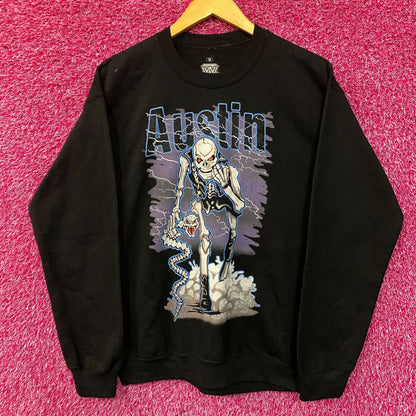 WWE Legends Stone Cold Steve Austin Bad To The Bonz Crewneck Sweatshirt Medium
