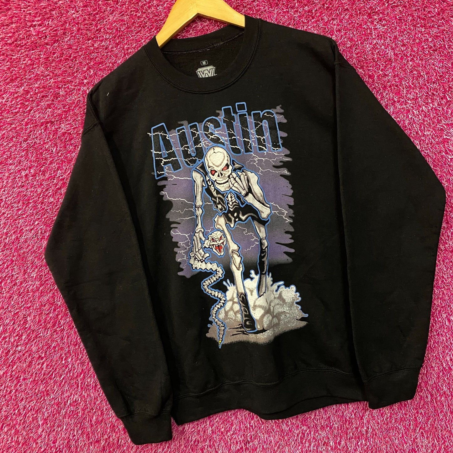 WWE Legends Stone Cold Steve Austin Bad To The Bonz Crewneck Sweatshirt Medium