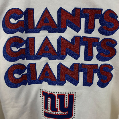 Junk Food Clothing New York Giants Repeat Bling Glitter Crewneck Sweatshirt Medium