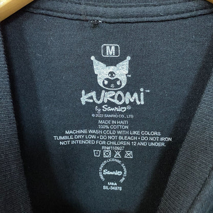 Sanrio Kuromi Pink Skull Motif Cute Graphic Design Winking Kuromi T-Shirt Medium