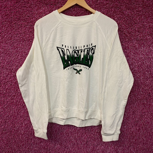 Junk Food Clothing Philadelphia Eagles Logo Crop Crewneck Sweatshirt Large