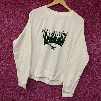 Junk Food Clothing Philadelphia Eagles Logo Crop Crewneck Sweatshirt Large