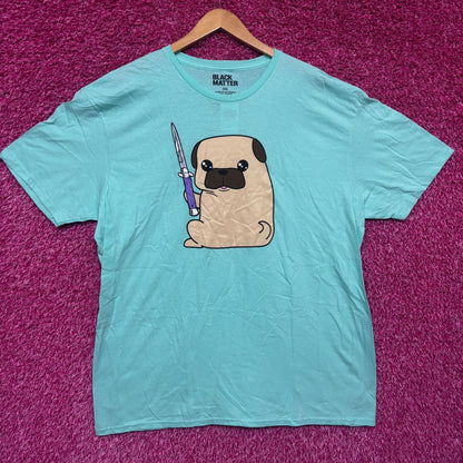 Pug with a switchblade Cute But Dangerous T-shirt size 3XL