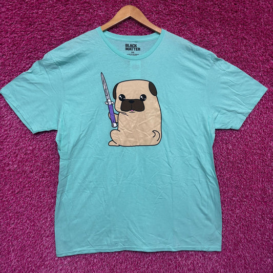 Pug with a switchblade Cute But Dangerous T-shirt size 3XL