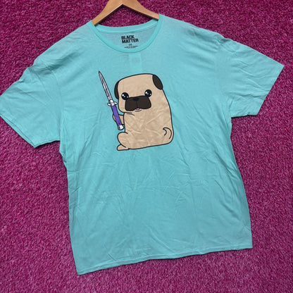 Pug with a switchblade Cute But Dangerous T-shirt size 3XL