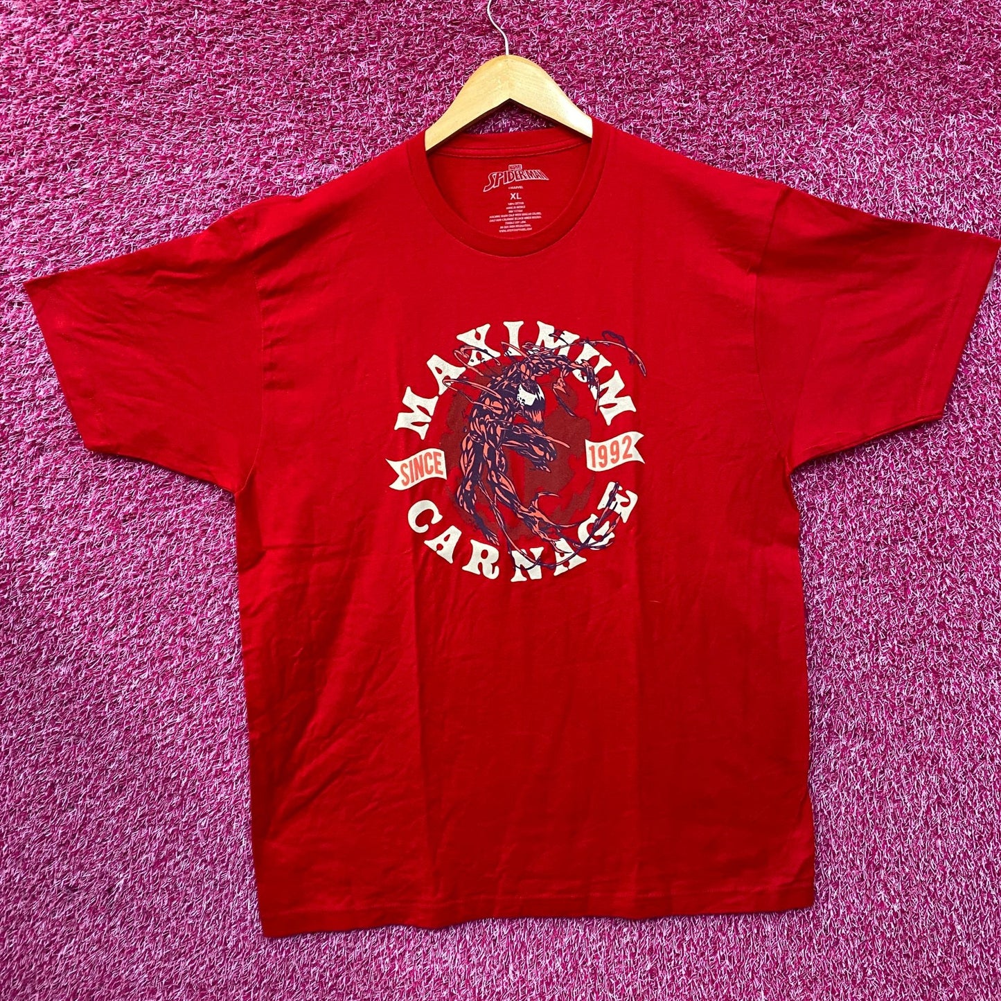 Marvel Spider-Man Villain Maximum Carnage Red T-Shirt Size XL