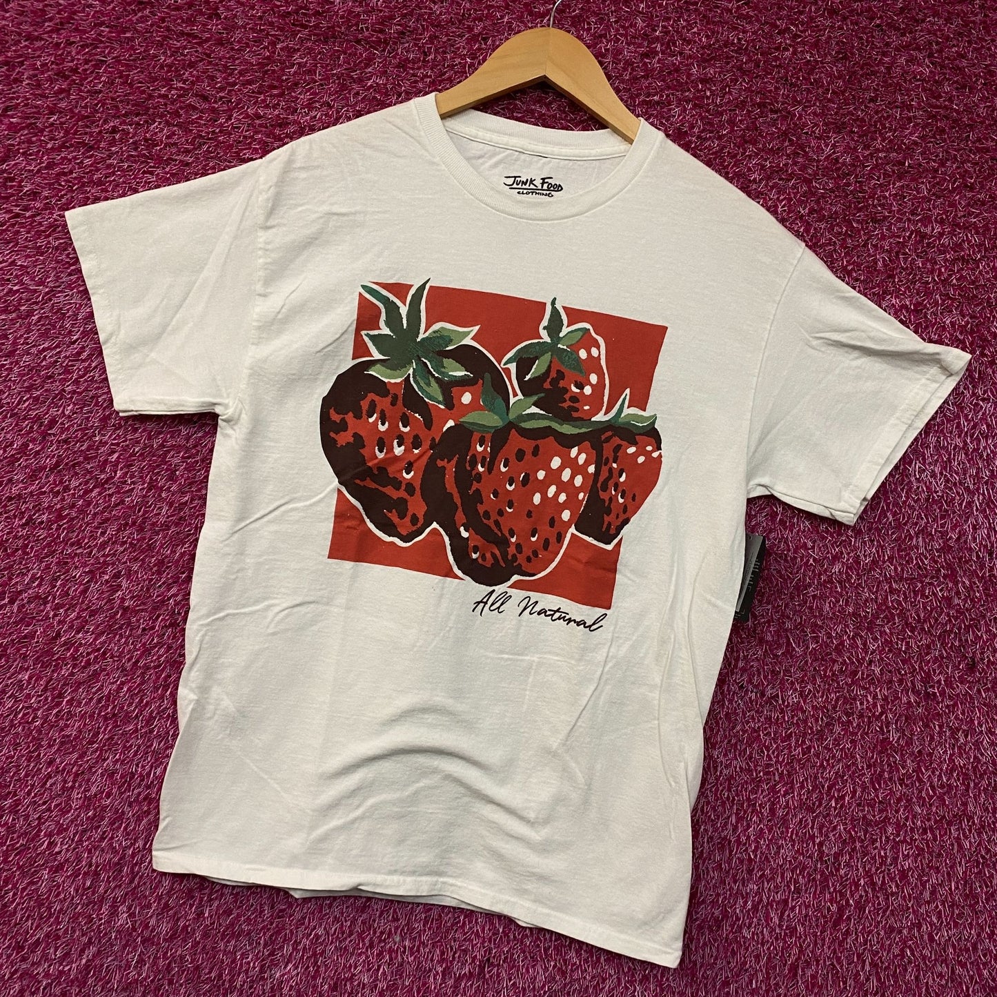 Junk Food Clothing All Natural Strawberry Graphic Tee Small