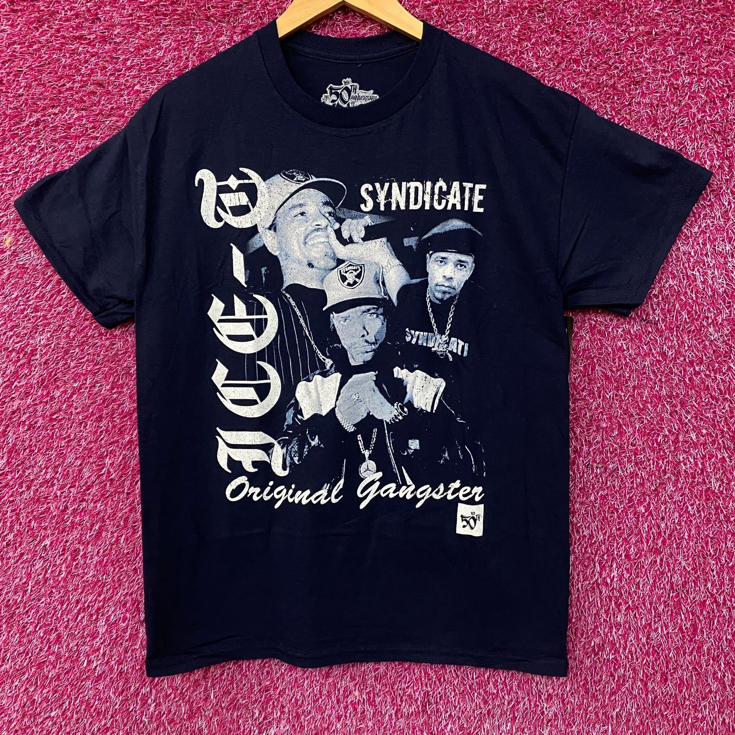 Ice-T Rhyme Syndicate 50th Anniversary of Hip Hop Graphic T-Shirt Medium