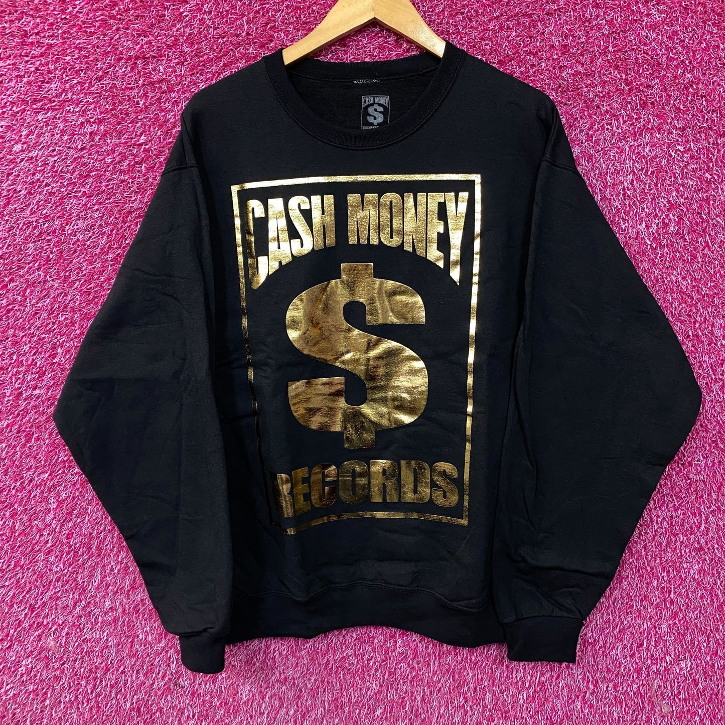Cash Money Records Gold Foil Logo Crewneck Sweater Large