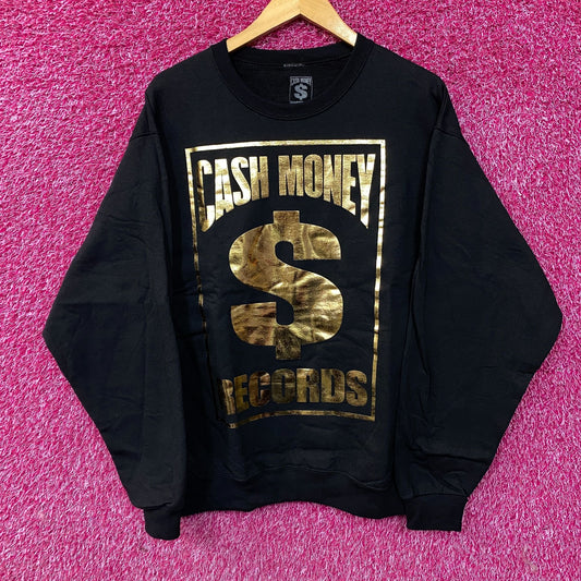 Cash Money Records Gold Foil Logo Crewneck Sweater Large