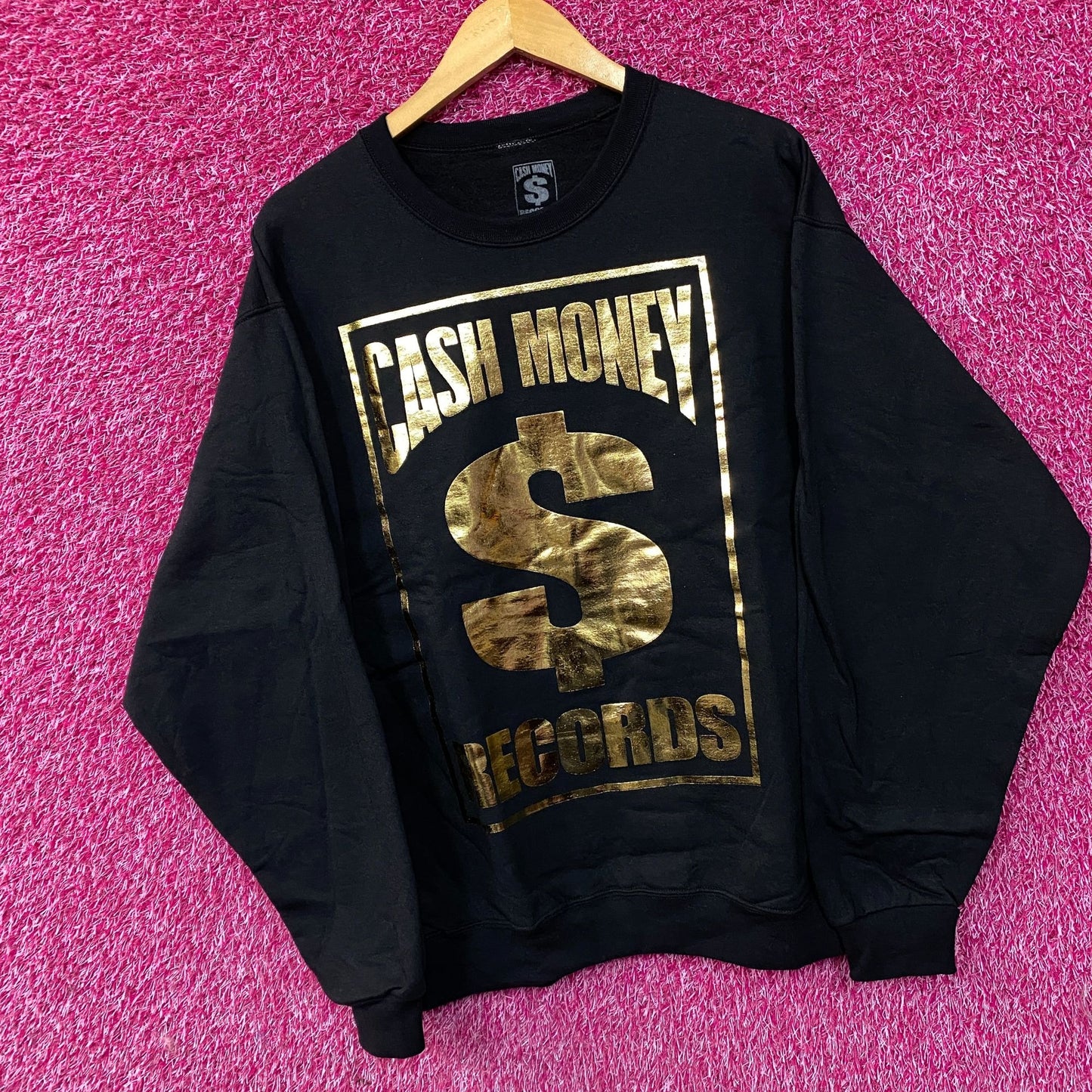 Cash Money Records Gold Foil Logo Crewneck Sweater Large