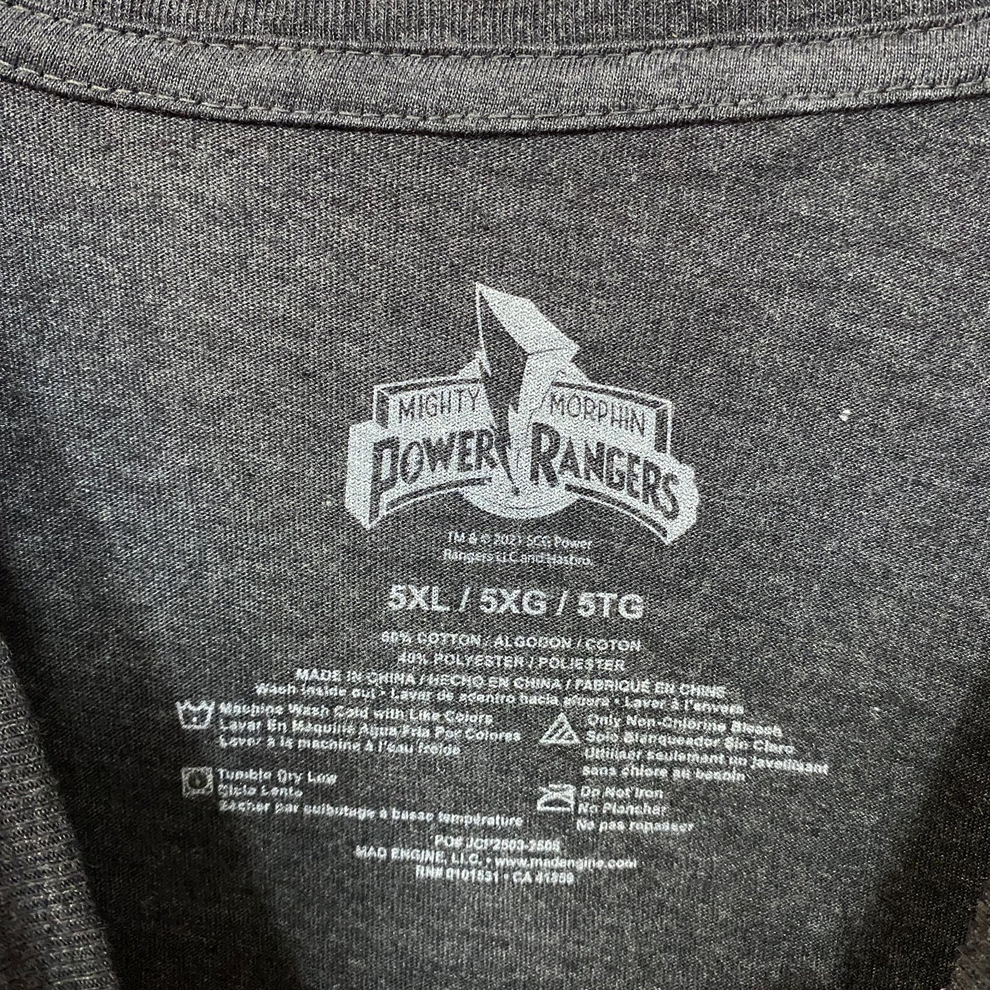 Vtg Power Rangers Mighty Morphin Cartoon Network TV Show Tee 5XL