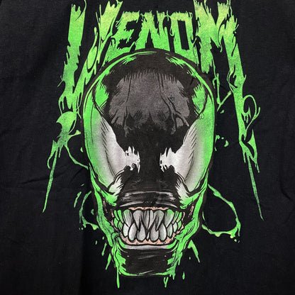 Marvel Spider-Man Venom Black Green Grin Logo T-Shirt Small