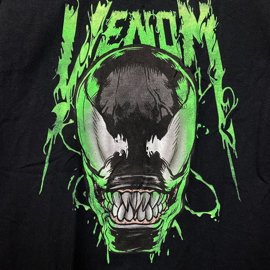 Marvel Spider-Man Venom Black Green Grin Logo T-Shirt Small