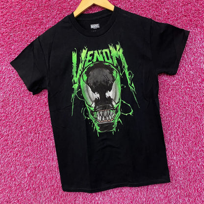Marvel Spider-Man Venom Black Green Grin Logo T-Shirt Small