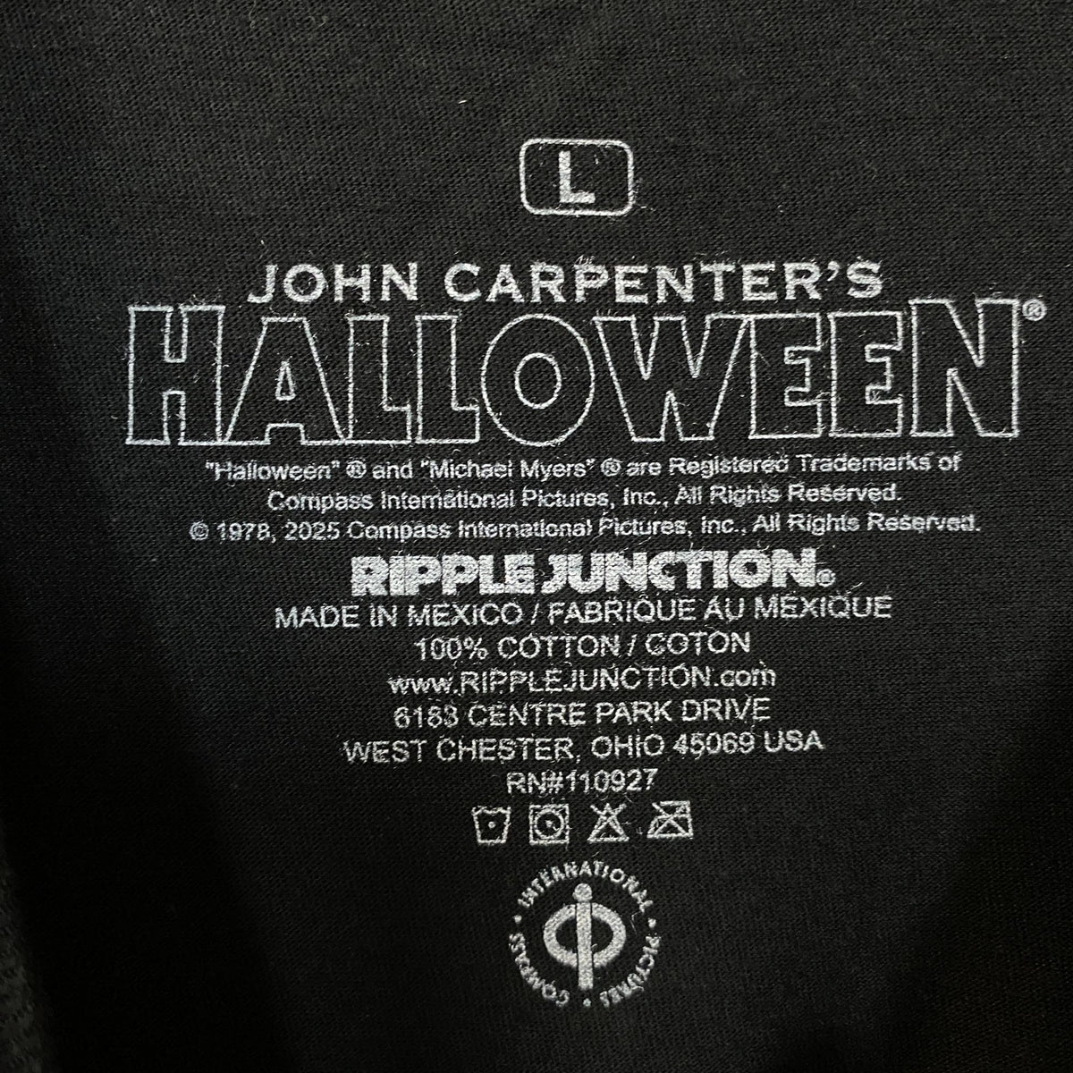 John Carpenter's Halloween Michael Myers Face Graphic T-Shirt Large