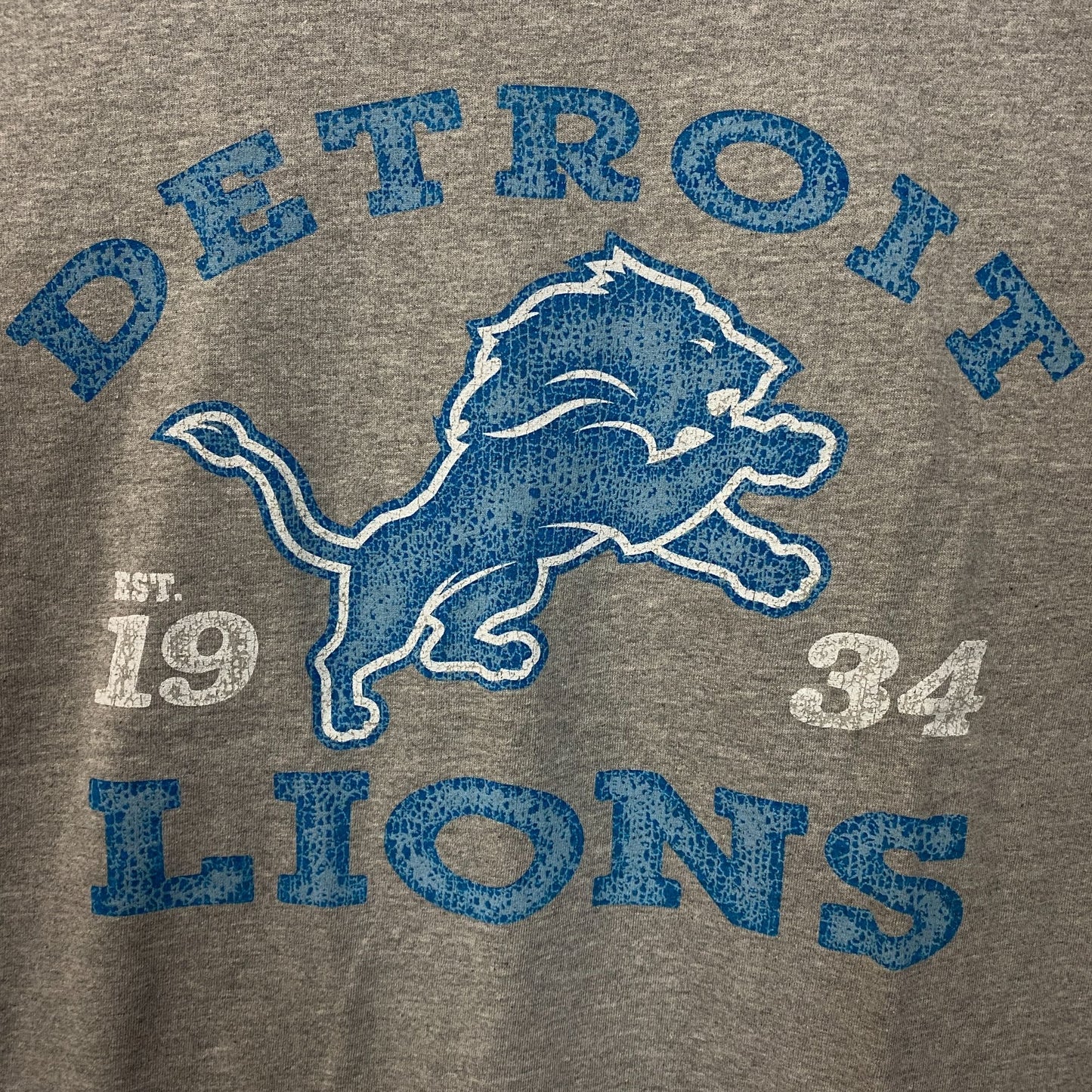 Junk Food Clothing Detroit Lions Faded Vintage Style T-Shirt Medium