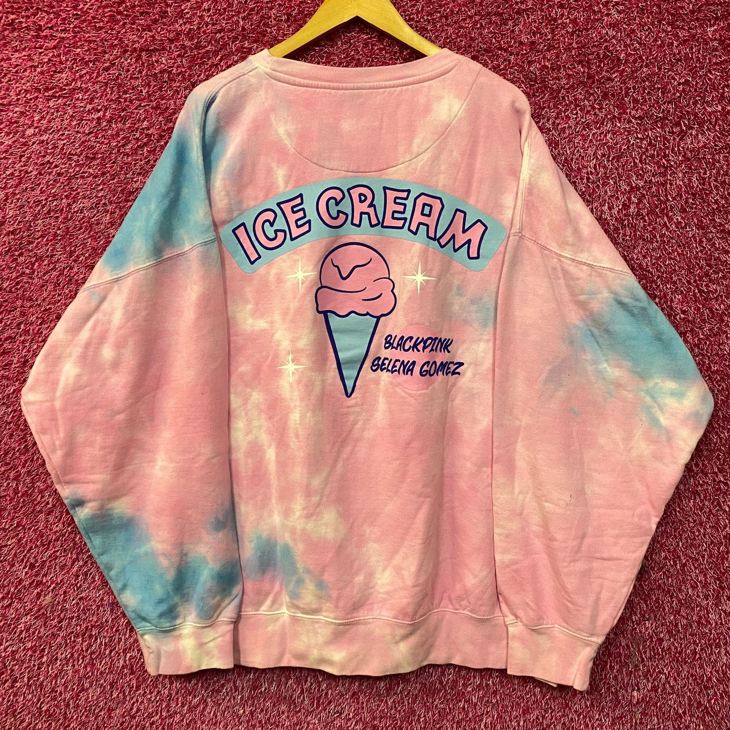 Blackpink x Selena Gomez Ice Cream Tie-Dye Crewneck Sweatshirt XXL