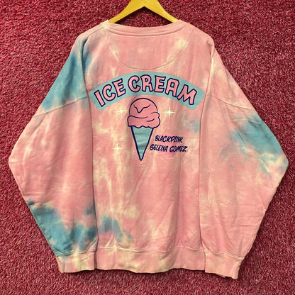 Blackpink x Selena Gomez Ice Cream Tie-Dye Crewneck Sweatshirt XXL