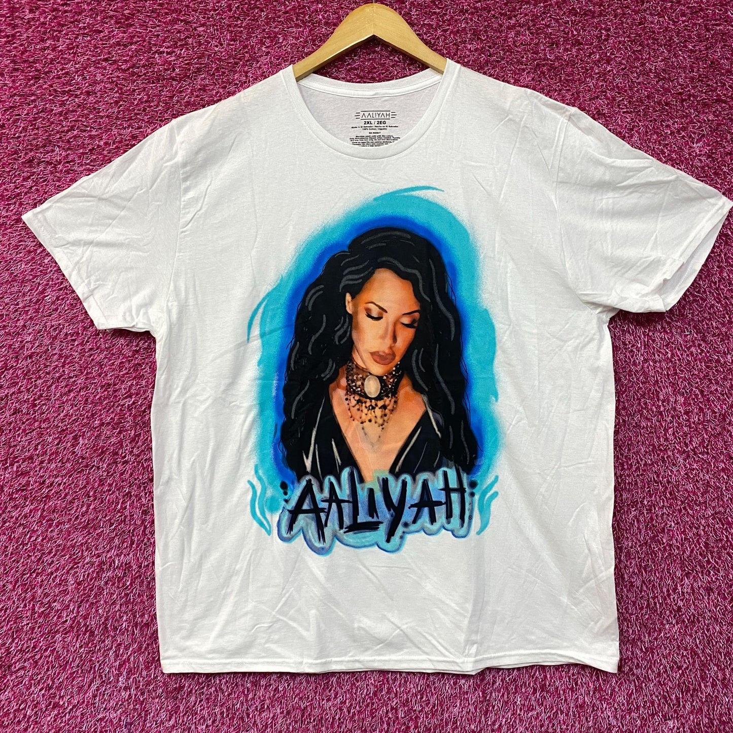 Aaliyah Airbrush Queen of Urban Pop Self-titled Album T-Shirt 2XL