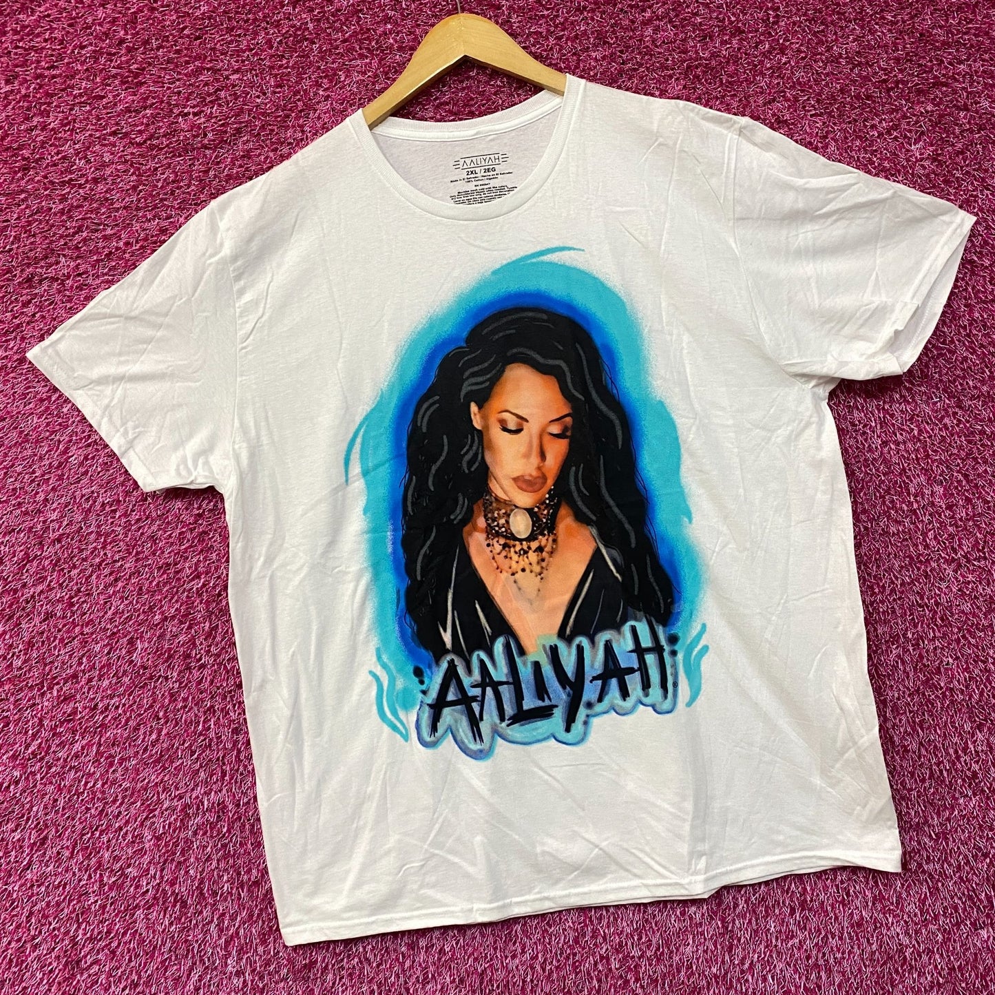 Aaliyah Airbrush Queen of Urban Pop Self-titled Album T-Shirt 2XL