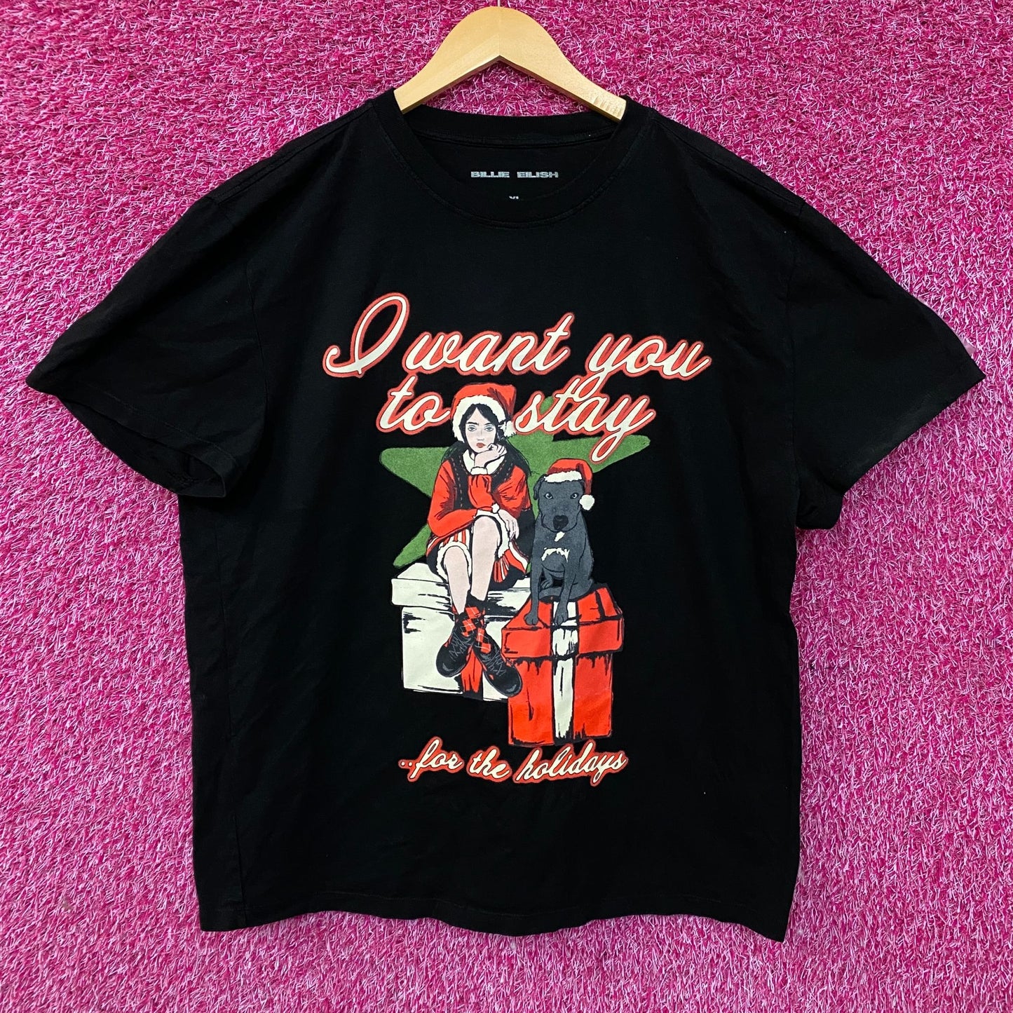 Billie Eilish Stay For The Holidays Graphic T-shirt XL