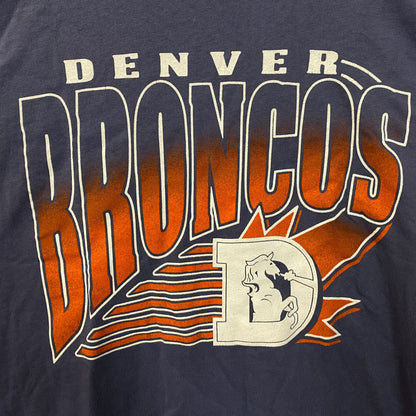 Junk Food Clothing NFL Denver Broncos Chrome Retro Style T-Shirt Small