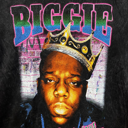 Biggie Smalls Crown King of New York Graphic Mineral Wash T-Shirt Small