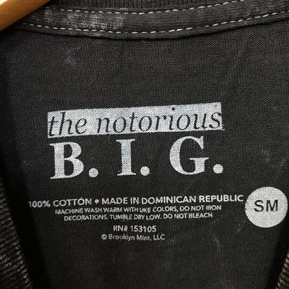 Biggie Smalls Crown King of New York Graphic Mineral Wash T-Shirt Small
