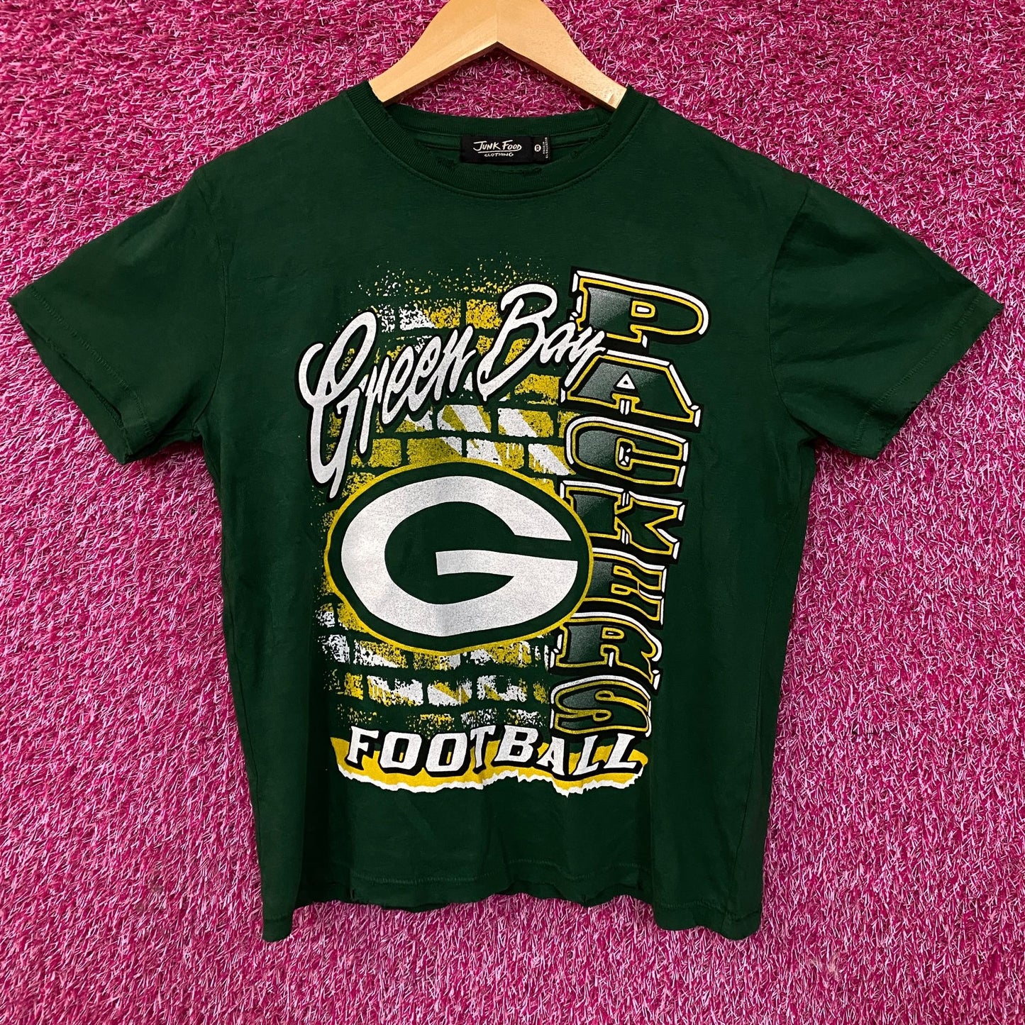 Junk Food Clothing NFL Green Bay Packers Brick Vintage Style Women's T-Shirt XS
