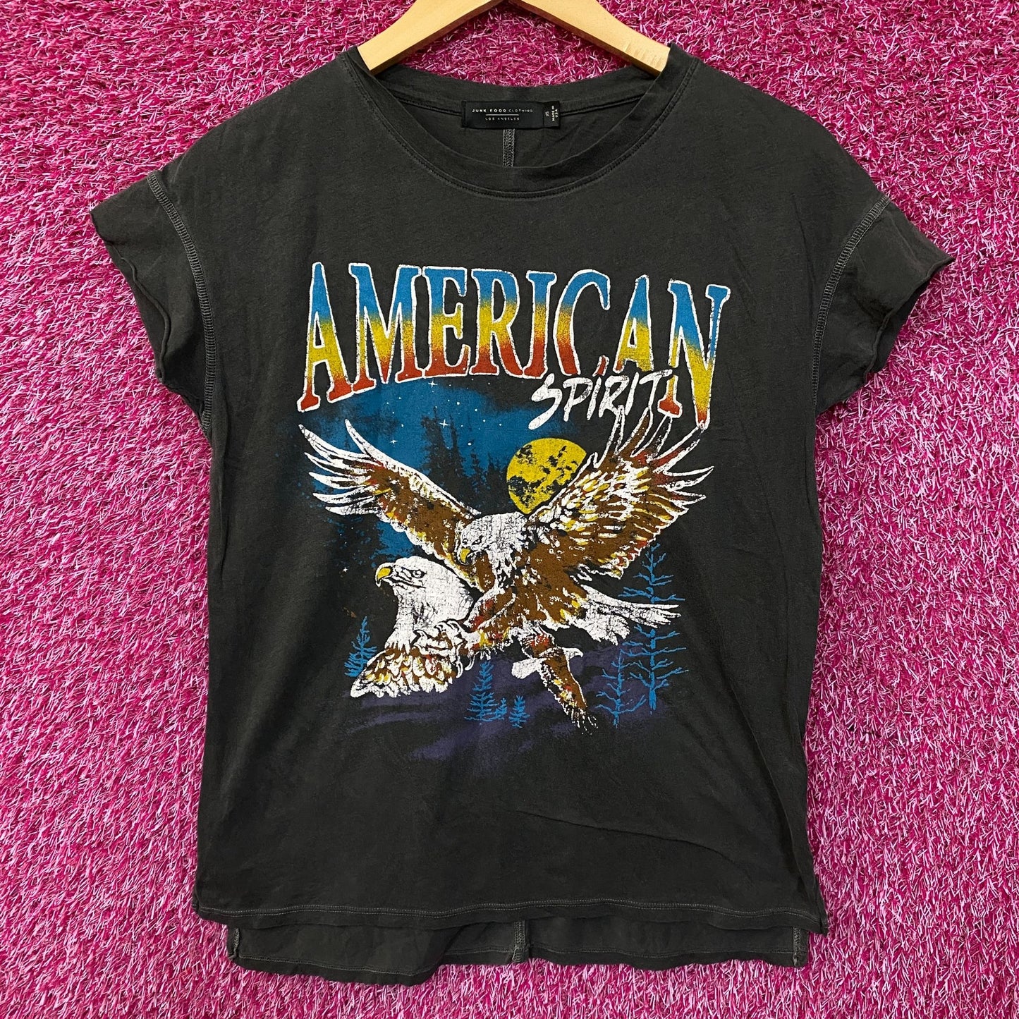 Junk Food Clothing Women's American Spirit Easy Vintage Style Tee XS