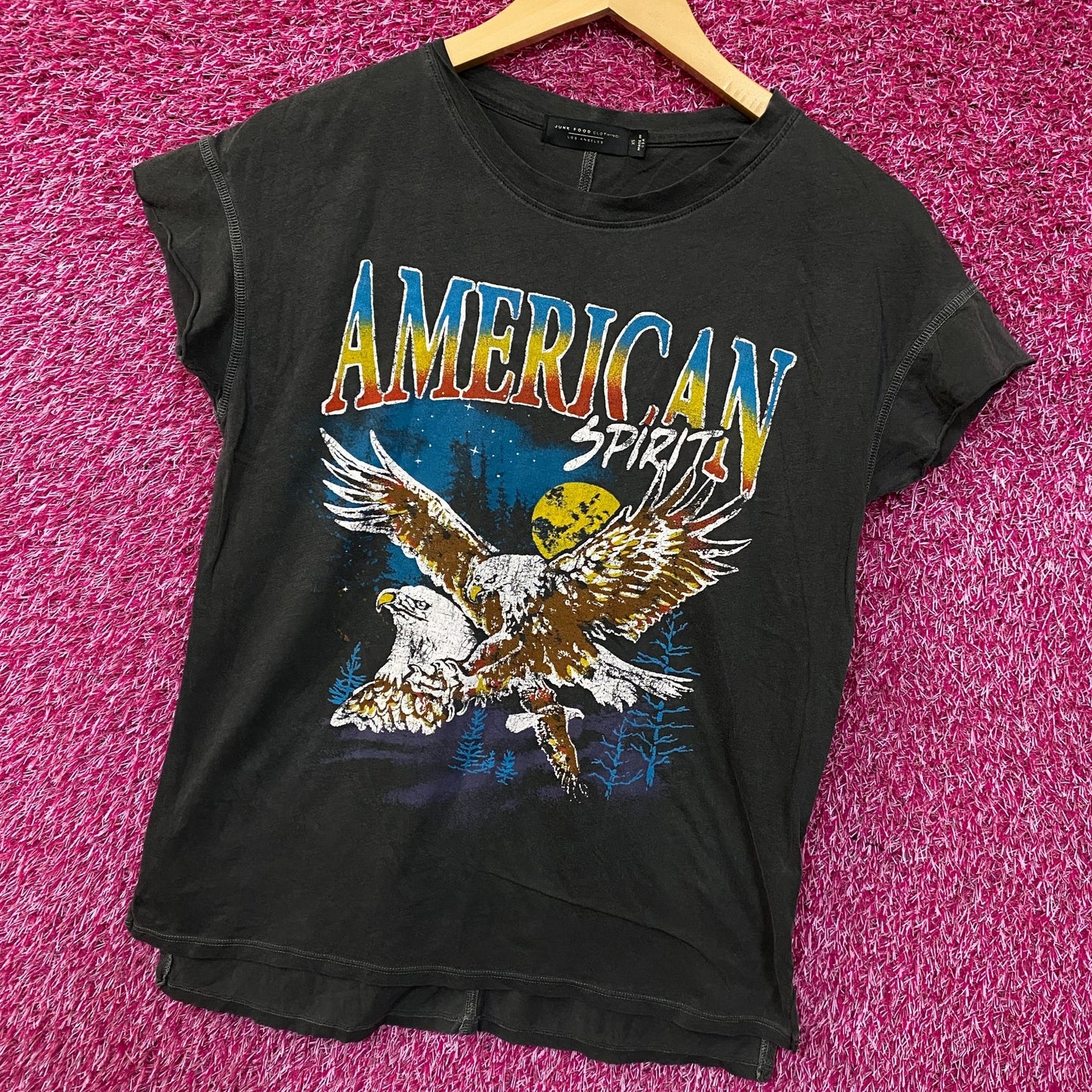Junk Food Clothing Women's American Spirit Easy Vintage Style Tee XS