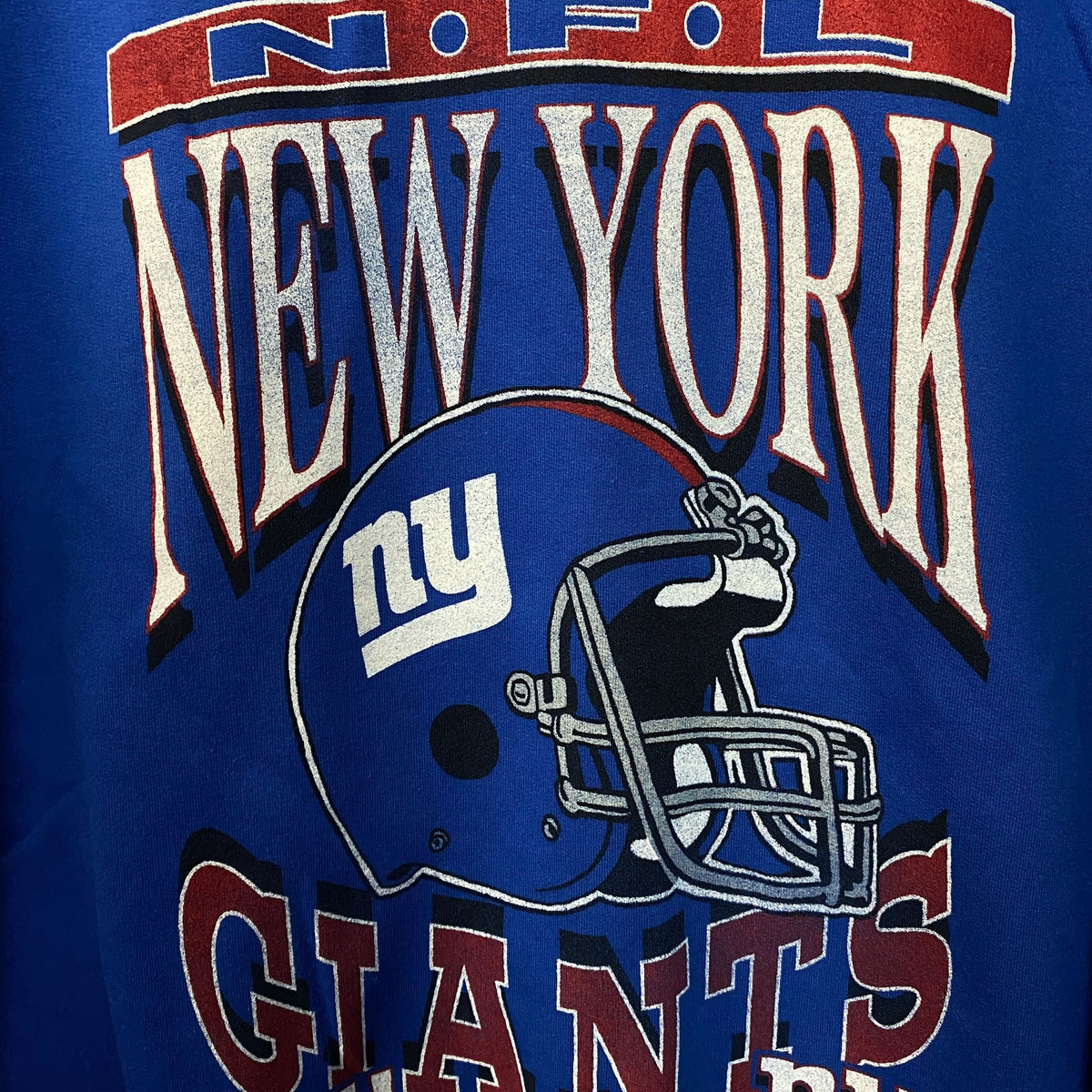 Junk Food Clothing New York Giants Helmet Logo Flea Market Crew Sweatshirt XS
