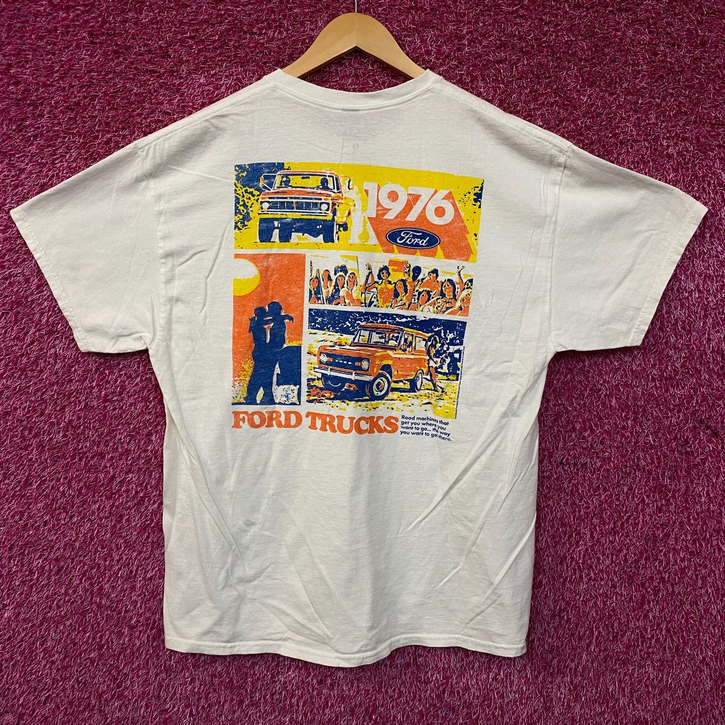 Junk Food Ford Pickups Trucks 1976 Graphic T-Shirt Large