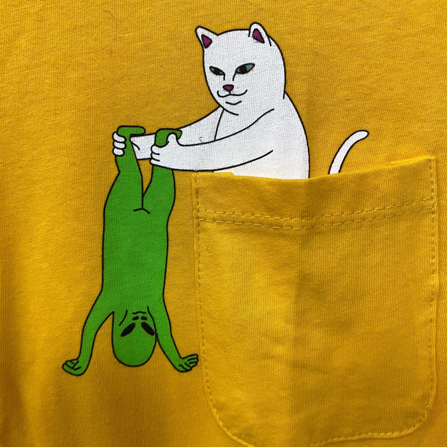 RIPNDIP Lord Nermal Break Yo Self Alien Yellow T-Shirt Extra Small